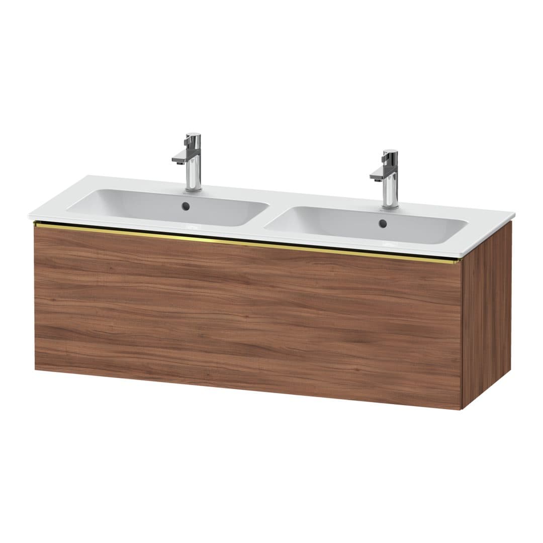 Duravit D-Neo – Έπιπλο Νιπτήρα – 1280 mm, 1 συρτάρι, Gold Polished – Walnut Matt, Decor (DE4265034790000)