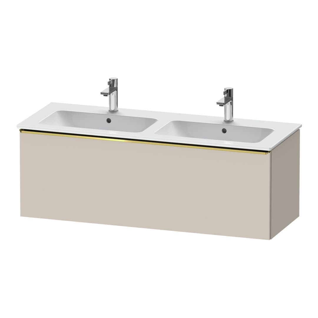 Duravit D-Neo – Έπιπλο Νιπτήρα – 1280 mm, 1 συρτάρι, Gold Polished – Taupe Matt, Decor (DE4265034910000)