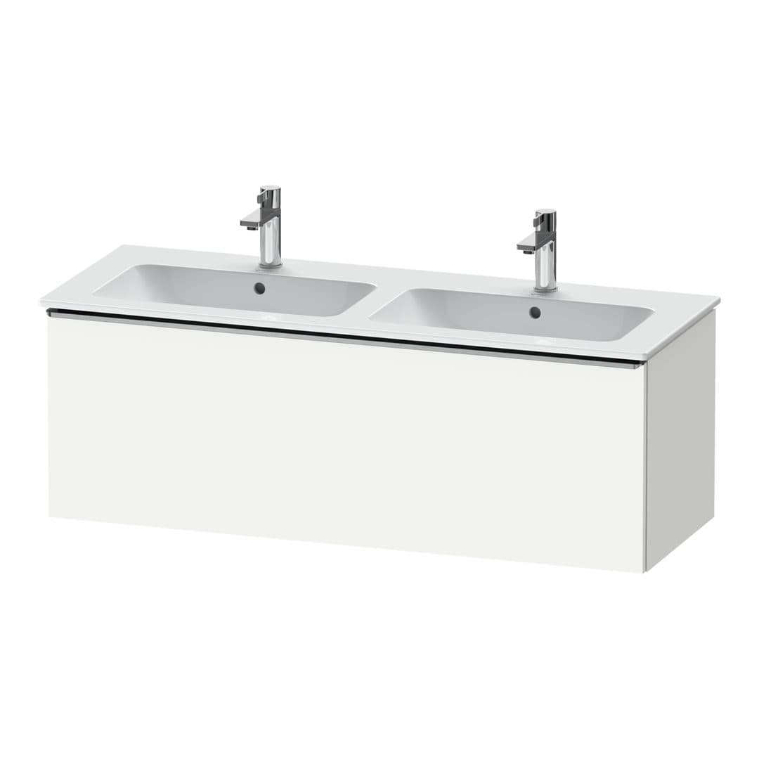 Duravit D-Neo – Έπιπλο Νιπτήρα – 1280 mm, 1 συρτάρι, Stainless steel Brushed – White Matt, Decor (DE4265070180000)