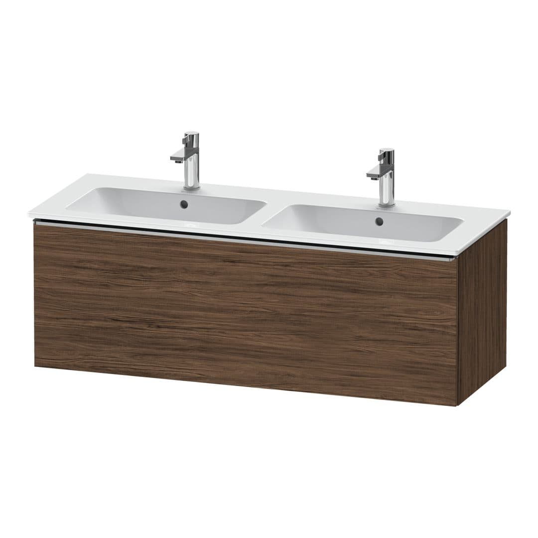 Duravit D-Neo – Έπιπλο Νιπτήρα – 1280 mm, 1 συρτάρι, Stainless steel Brushed – Walnut dark Matt, Decor (DE4265070210000)