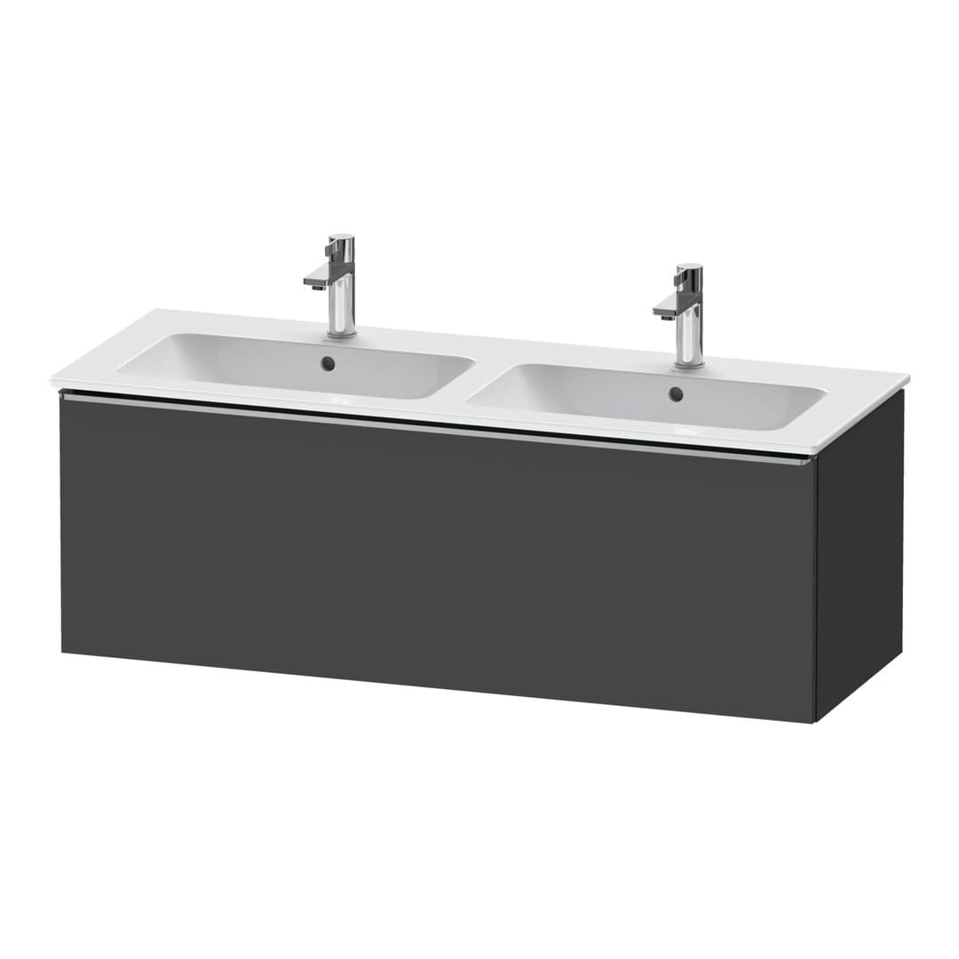 Duravit D-Neo – Έπιπλο Νιπτήρα – 1280 mm, 1 συρτάρι, Stainless steel Brushed – Graphite Matt, Decor (DE4265070490000)