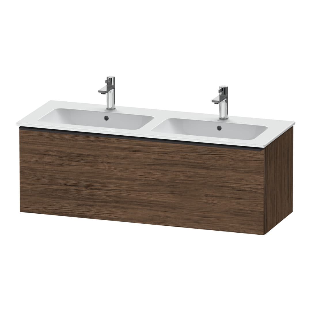 Duravit D-Neo – Έπιπλο Νιπτήρα – 1280 mm, 1 συρτάρι, Diamond black Matt – Walnut dark Matt, Decor (DE42650BD210000)