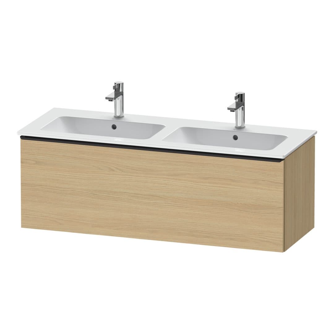 Duravit D-Neo – Έπιπλο Νιπτήρα – 1280 mm, 1 συρτάρι, Diamond black Matt – Natural oak, Decor (DE42650BD300000)
