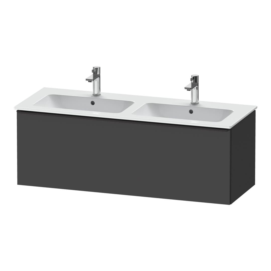 Duravit D-Neo – Έπιπλο Νιπτήρα – 1280 mm, 1 συρτάρι, Diamond black Matt – Graphite Matt, Decor (DE42650BD490000)