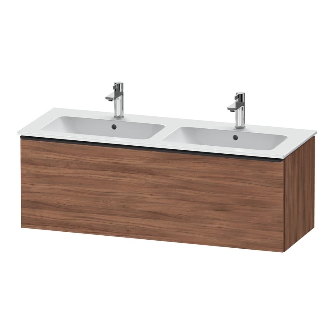 Duravit D-Neo – Έπιπλο Νιπτήρα – 1280 mm, 1 συρτάρι, Diamond black Matt – Walnut Matt, Decor (DE42650BD790000)