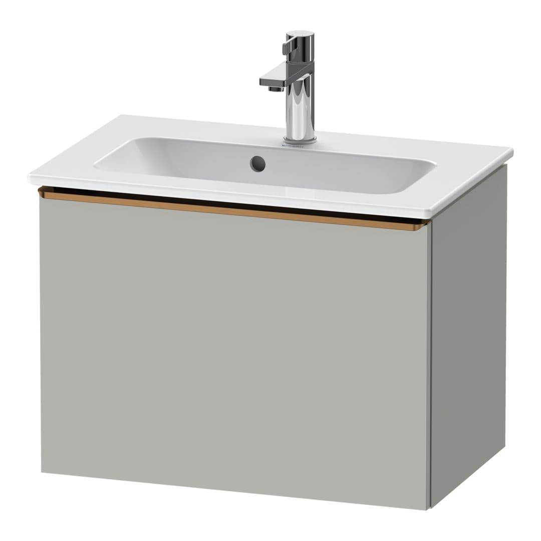 Duravit D-Neo – Έπιπλο Νιπτήρα – 610 mm, 1 συρτάρι, νιπτήρας κέντρο, Compact, Bronze Brushed – Concrete grey Matt, Decor (DE4268004070000)