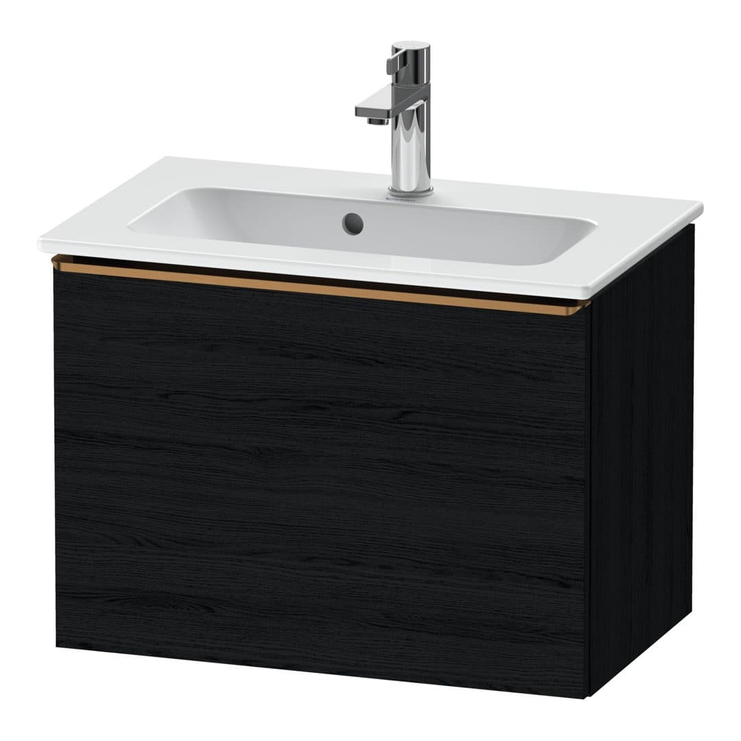 Duravit D-Neo – Έπιπλο Νιπτήρα – 610 mm, 1 συρτάρι, νιπτήρας κέντρο, Compact, Bronze Brushed – Black oak Matt, Decor (DE4268004160000)