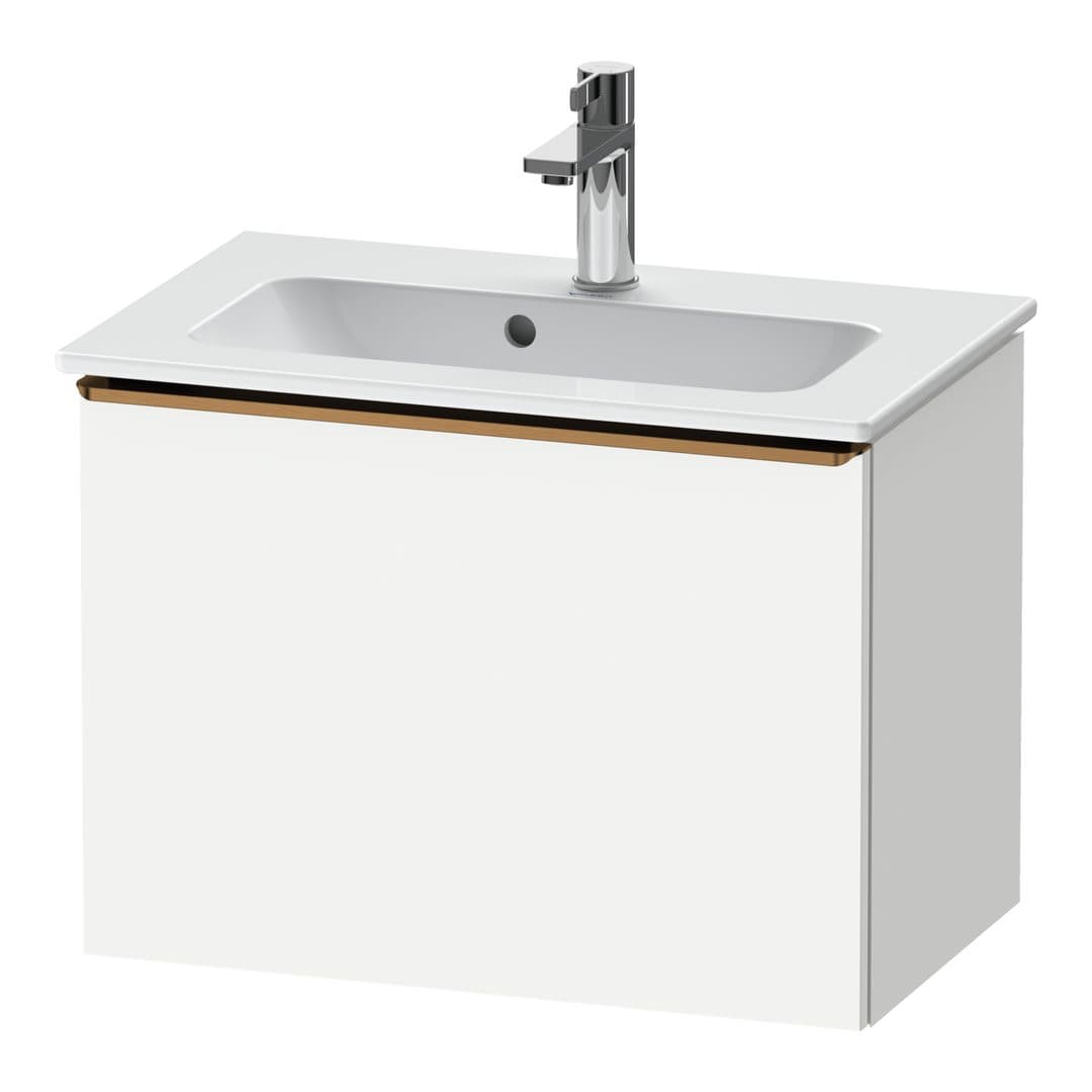 Duravit D-Neo – Έπιπλο Νιπτήρα – 610 mm, 1 συρτάρι, νιπτήρας κέντρο, Compact, Bronze Brushed – White Matt, Decor (DE4268004180000)