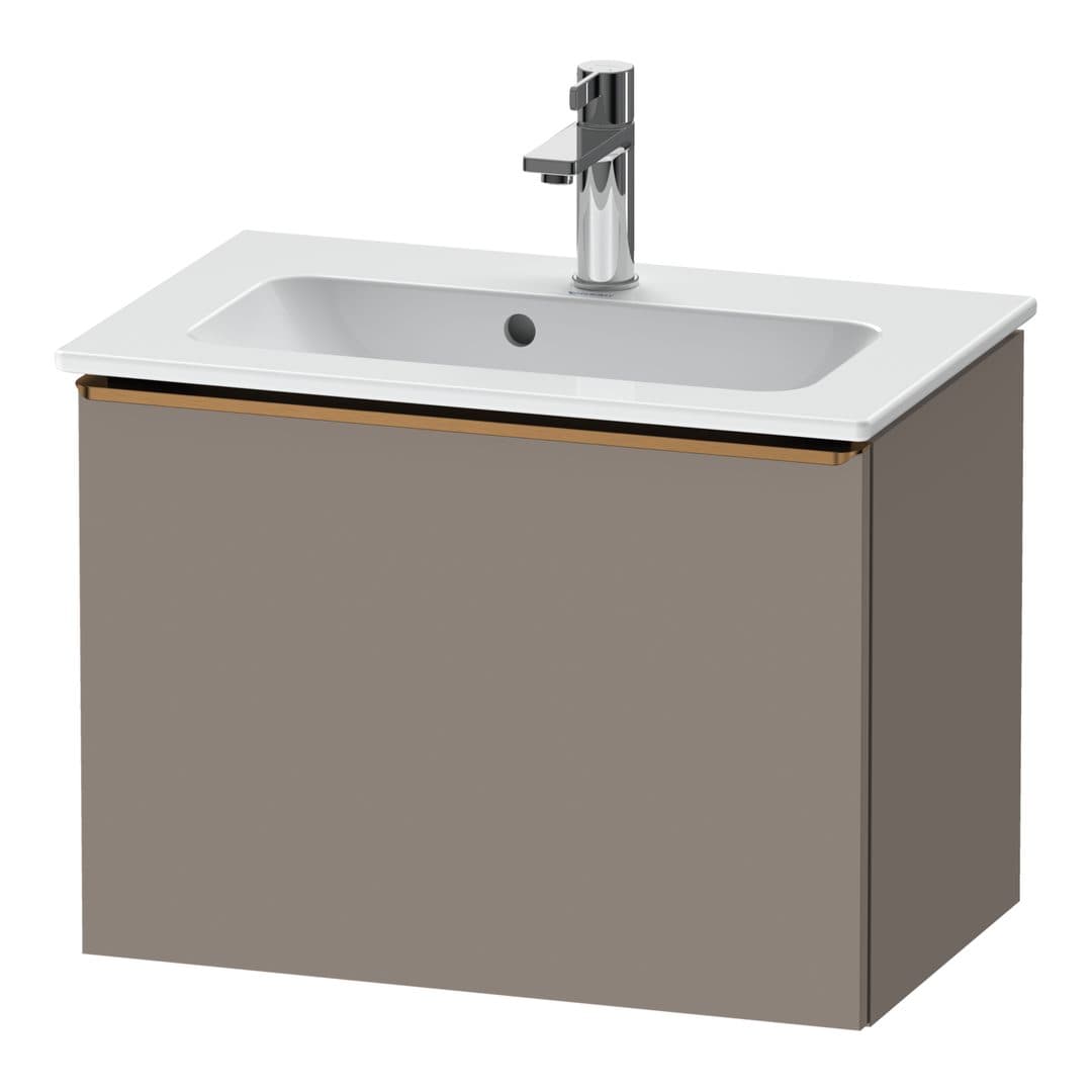 Duravit D-Neo – Έπιπλο Νιπτήρα – 610 mm, 1 συρτάρι, νιπτήρας κέντρο, Compact, Bronze Brushed – Basalte Matt, Decor (DE4268004430000)