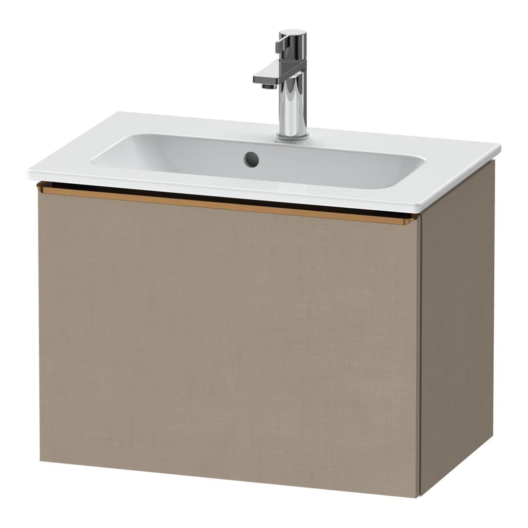 Duravit D-Neo – Έπιπλο Νιπτήρα – 610 mm, 1 συρτάρι, νιπτήρας κέντρο, Compact, Bronze Brushed – Linen Matt, Decor (DE4268004750000)