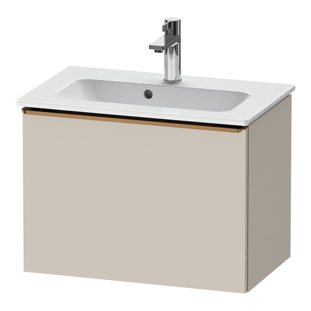 Duravit D-Neo – Έπιπλο Νιπτήρα – 610 mm, 1 συρτάρι, νιπτήρας κέντρο, Compact, Bronze Brushed – Taupe Matt, Decor (DE4268004910000)