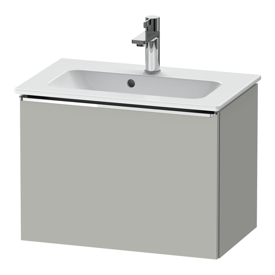 Duravit D-Neo – Έπιπλο Νιπτήρα – 610 mm, 1 συρτάρι, νιπτήρας κέντρο, Compact, Chrome High Gloss – Concrete grey Matt, Decor (DE4268010070000)