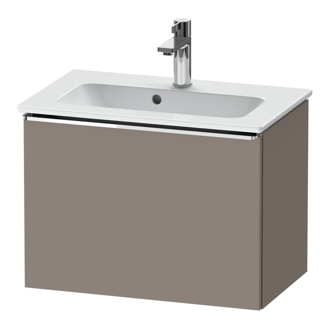 Duravit D-Neo – Έπιπλο Νιπτήρα – 610 mm, 1 συρτάρι, νιπτήρας κέντρο, Compact, Chrome High Gloss – Basalte Matt, Decor (DE4268010430000)