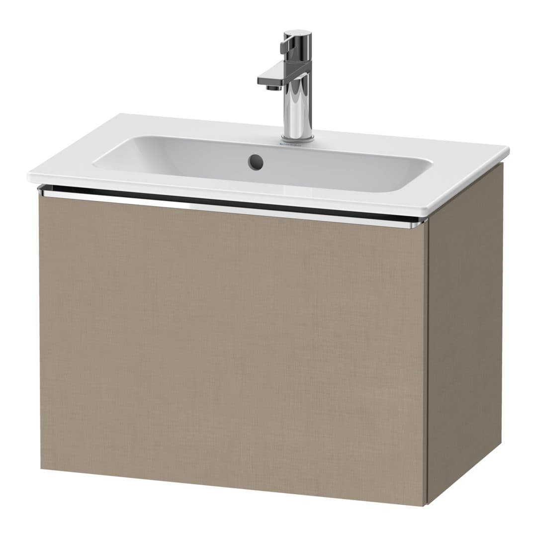 Duravit D-Neo – Έπιπλο Νιπτήρα – 610 mm, 1 συρτάρι, νιπτήρας κέντρο, Compact, Chrome High Gloss – Linen Matt, Decor (DE4268010750000)
