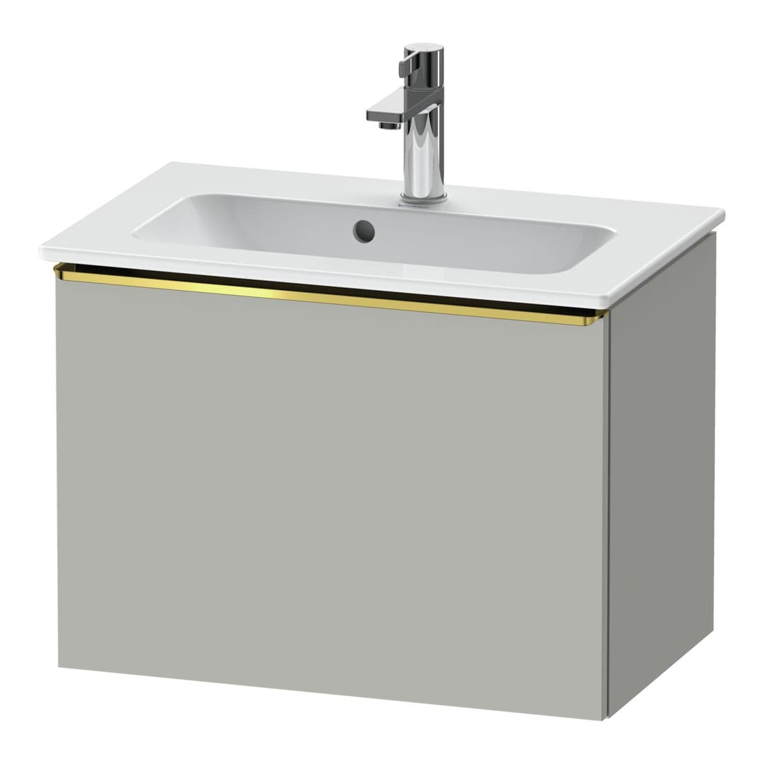 Duravit D-Neo – Έπιπλο Νιπτήρα – 610 mm, 1 συρτάρι, νιπτήρας κέντρο, Compact, Gold Polished – Concrete grey Matt, Decor (DE4268034070000)