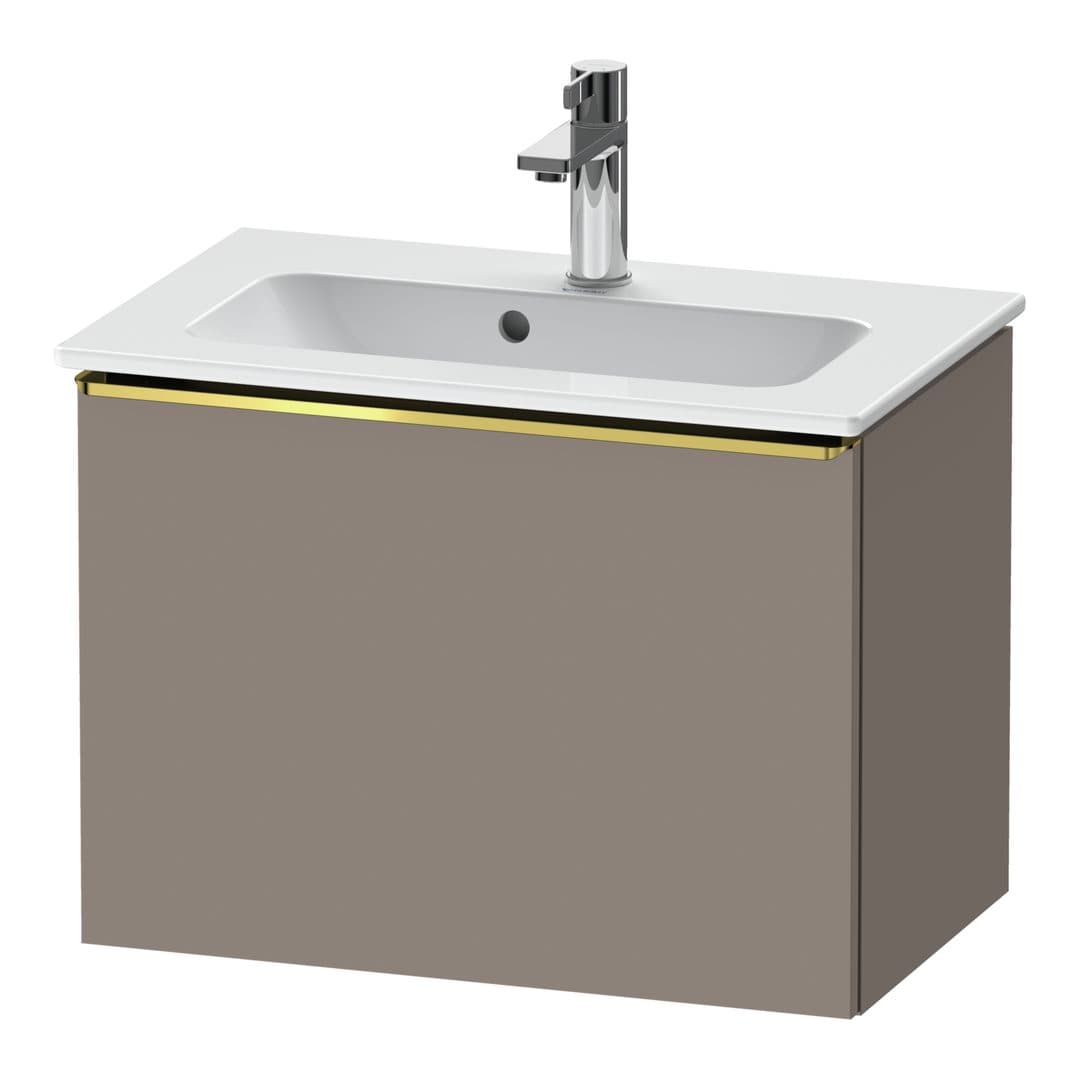 Duravit D-Neo – Έπιπλο Νιπτήρα – 610 mm, 1 συρτάρι, νιπτήρας κέντρο, Compact, Gold Polished – Basalte Matt, Decor (DE4268034430000)