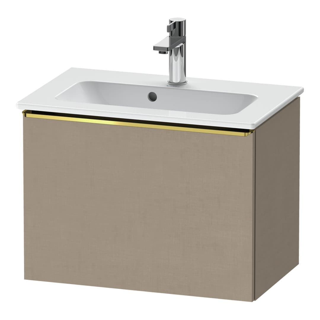 Duravit D-Neo – Έπιπλο Νιπτήρα – 610 mm, 1 συρτάρι, νιπτήρας κέντρο, Compact, Gold Polished – Linen Matt, Decor (DE4268034750000)