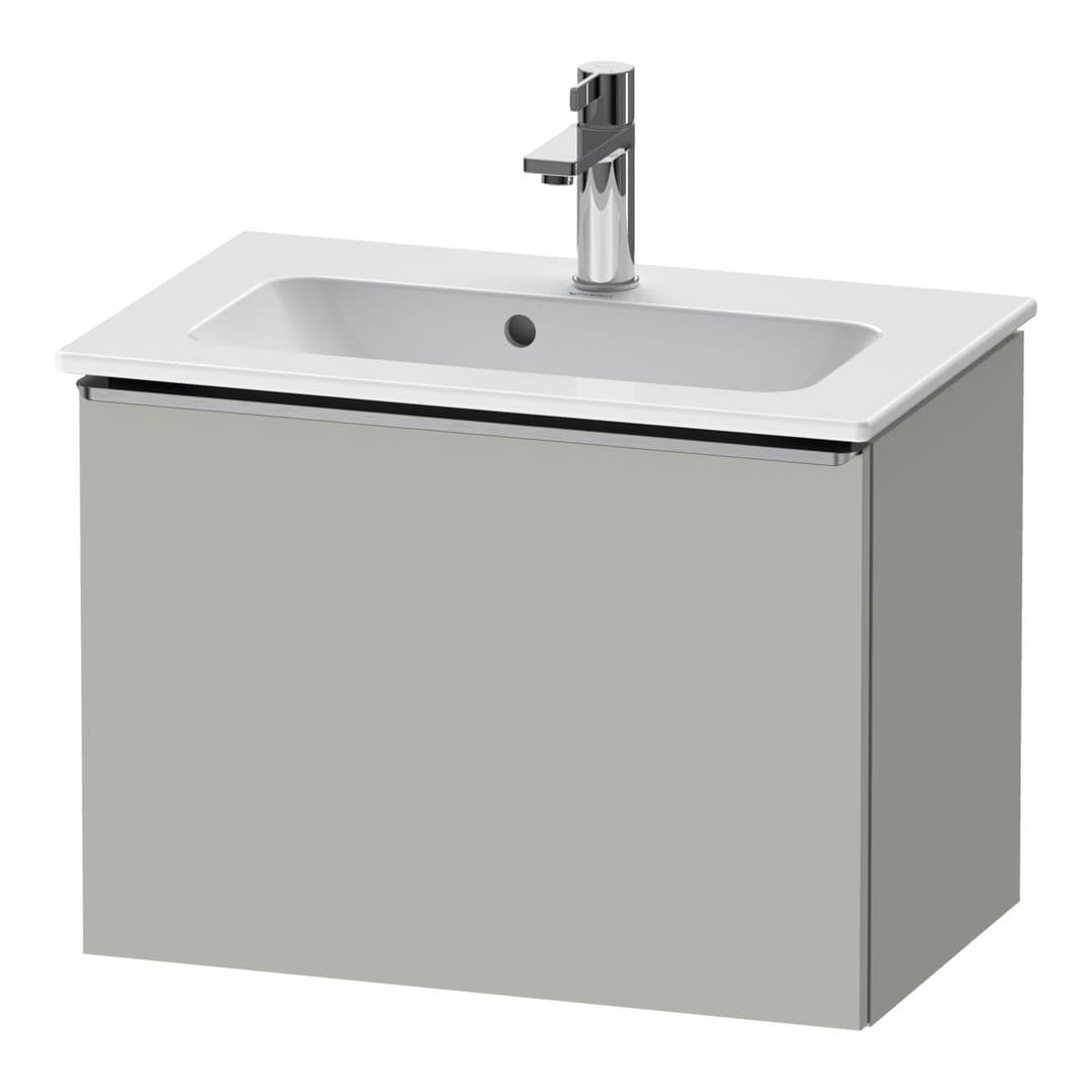 Duravit D-Neo – Έπιπλο Νιπτήρα – 610 mm, 1 συρτάρι, νιπτήρας κέντρο, Compact, Stainless steel Brushed – Concrete grey Matt, Decor (DE4268070070000)