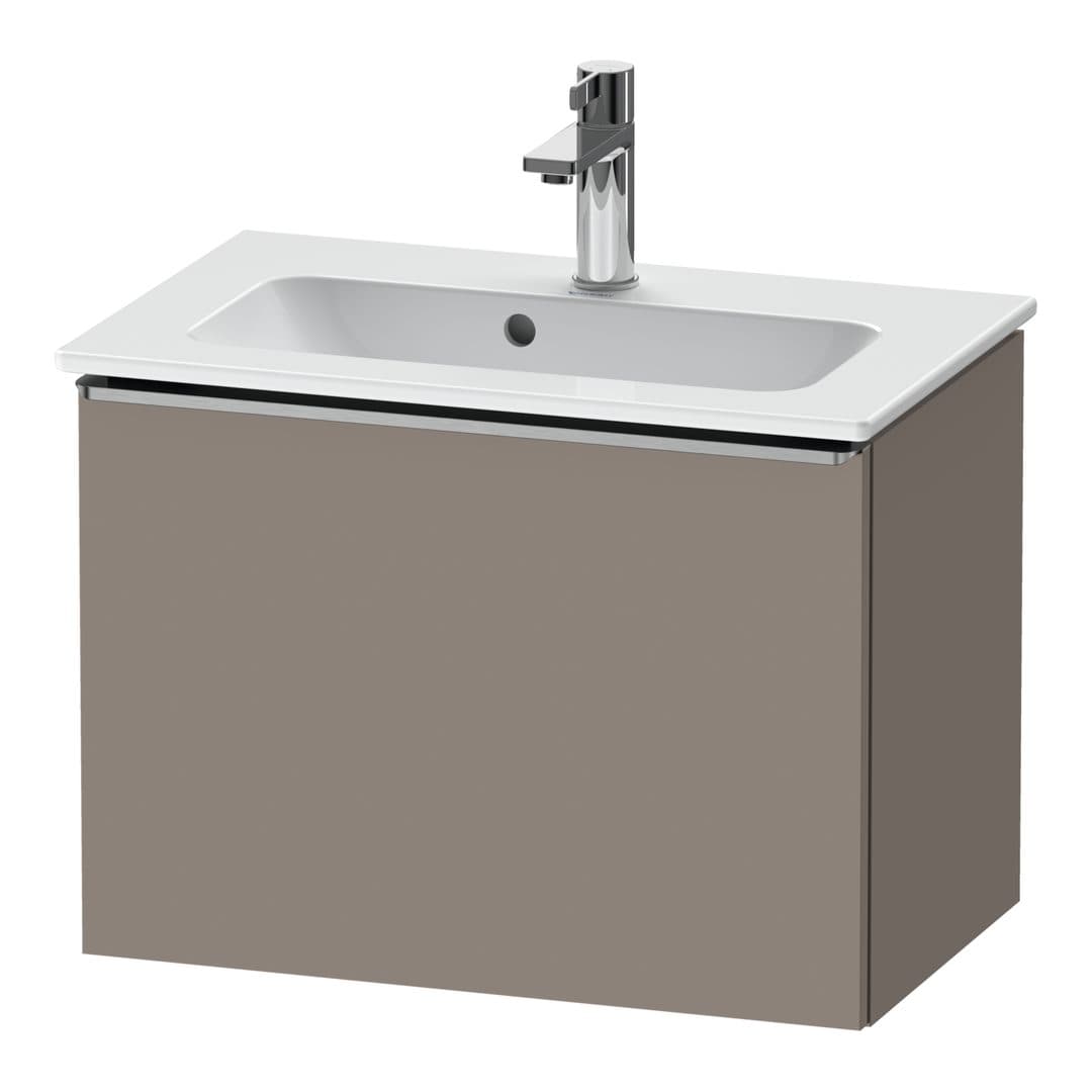 Duravit D-Neo – Έπιπλο Νιπτήρα – 610 mm, 1 συρτάρι, νιπτήρας κέντρο, Compact, Stainless steel Brushed – Basalte Matt, Decor (DE4268070430000)