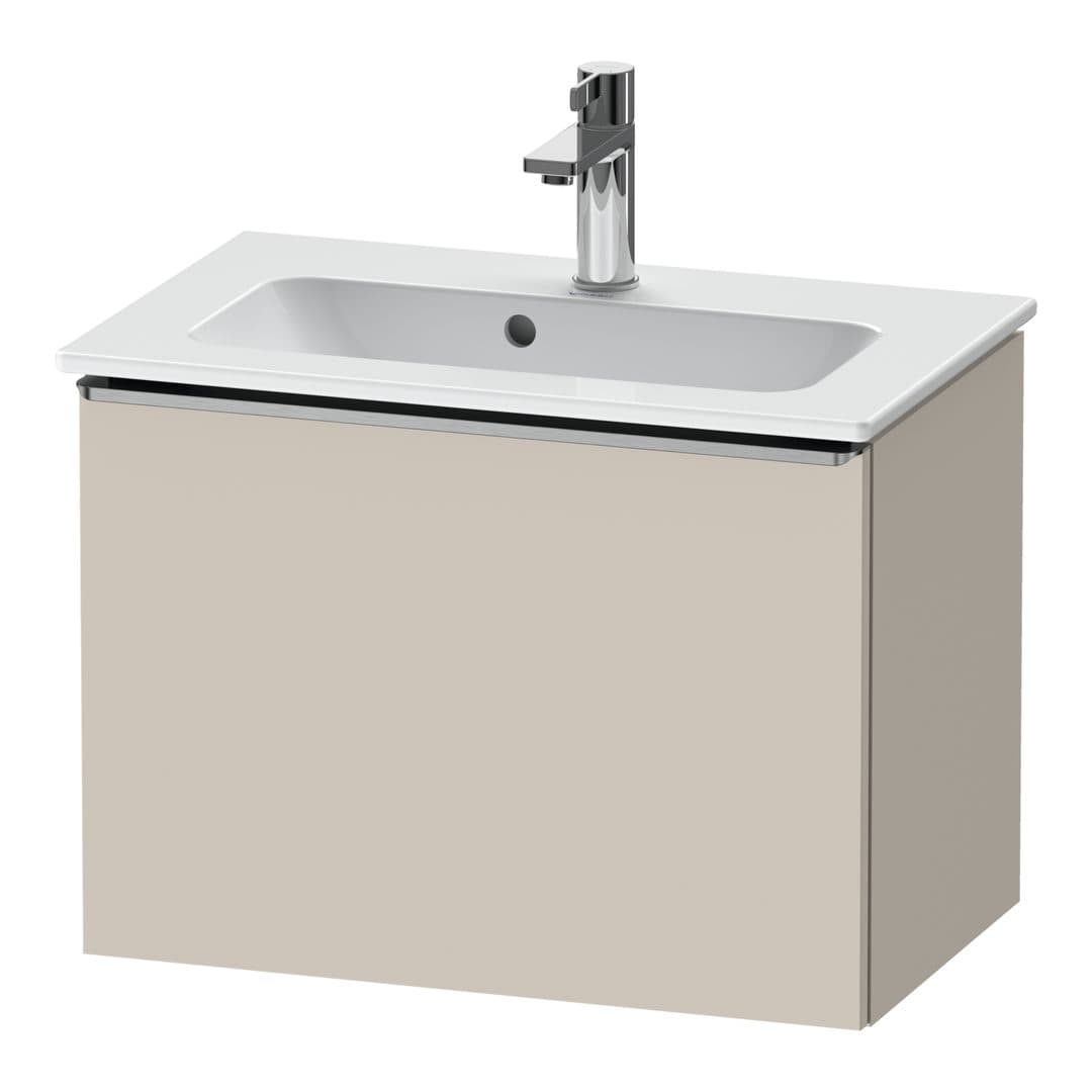 Duravit D-Neo – Έπιπλο Νιπτήρα – 610 mm, 1 συρτάρι, νιπτήρας κέντρο, Compact, Stainless steel Brushed – Taupe Matt, Decor (DE4268070910000)
