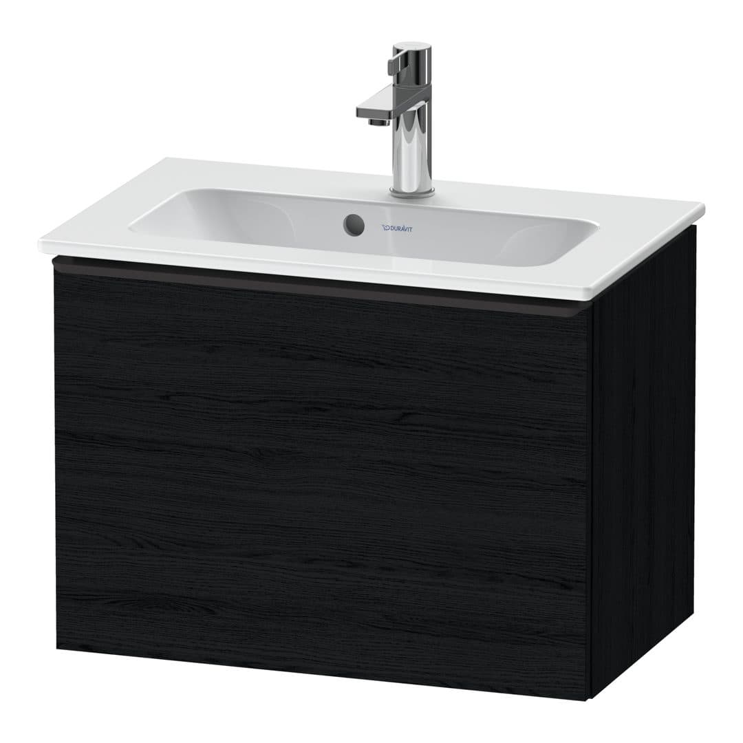 Duravit D-Neo – Έπιπλο Νιπτήρα – 610 mm, 1 συρτάρι, νιπτήρας κέντρο, Compact, Diamond black Matt – Black oak Matt, Decor (DE42680BD160000)