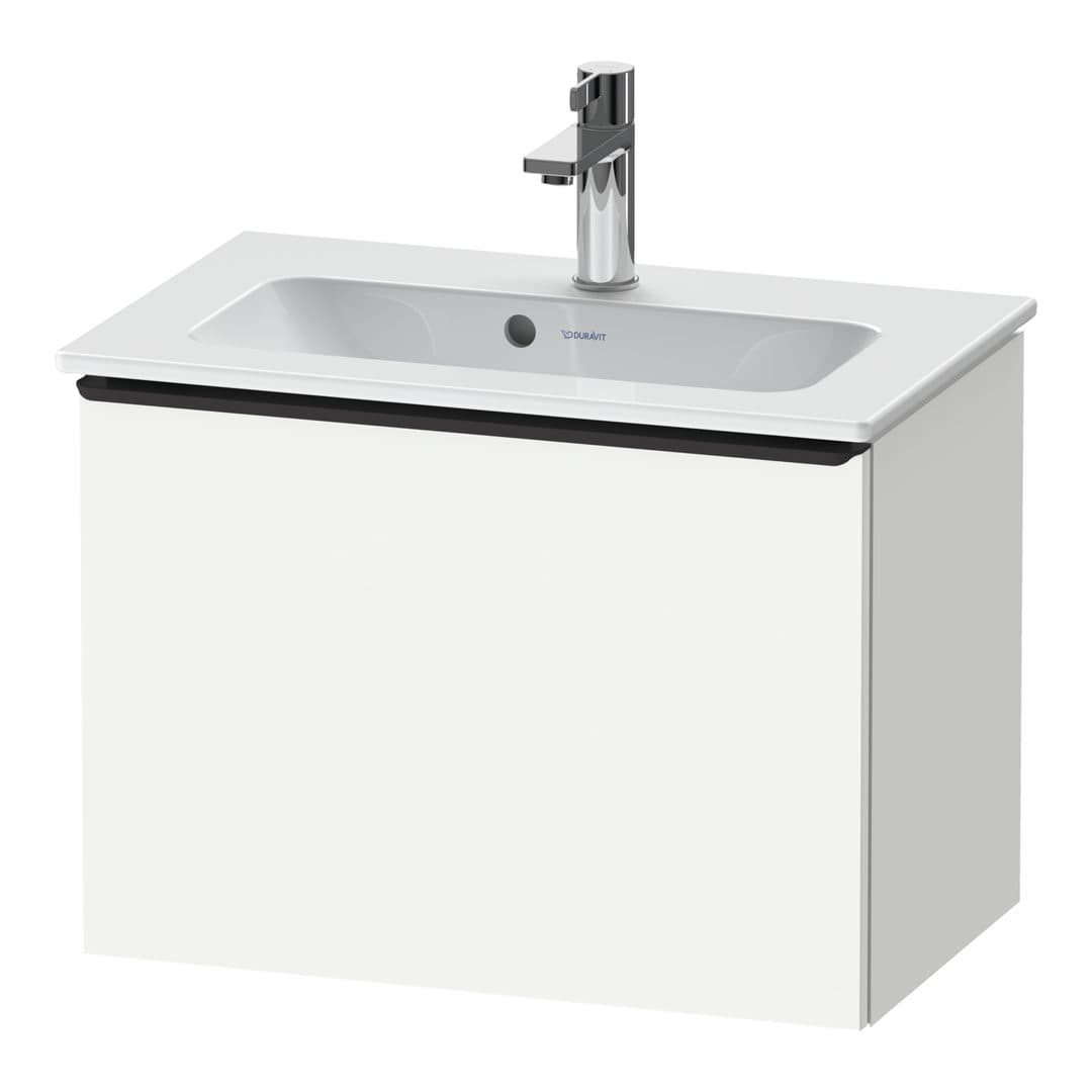 Duravit D-Neo – Έπιπλο Νιπτήρα – 610 mm, 1 συρτάρι, νιπτήρας κέντρο, Compact, Diamond black Matt – White Matt, Decor (DE42680BD180000)