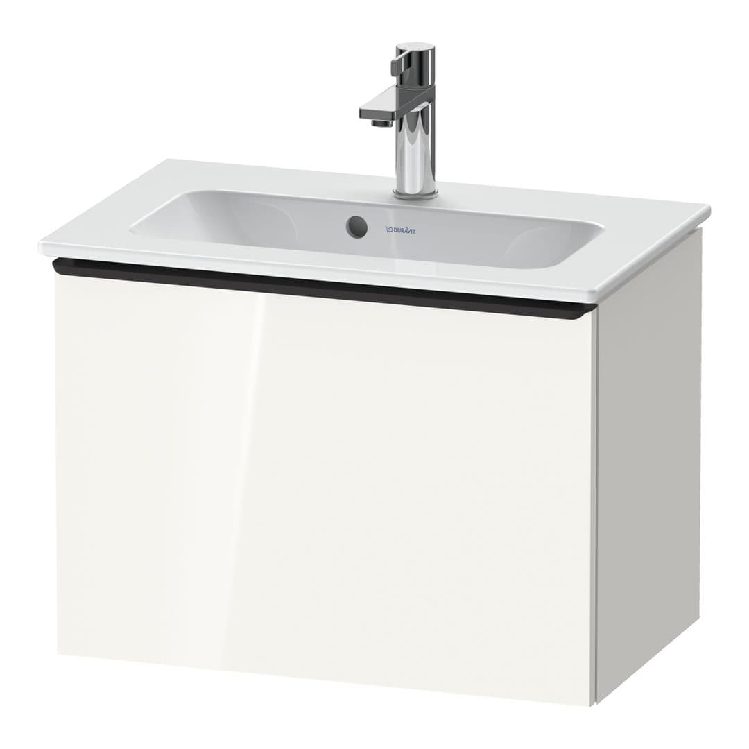 Duravit D-Neo – Έπιπλο Νιπτήρα – 610 mm, 1 συρτάρι, νιπτήρας κέντρο, Compact, Diamond black Matt – White High Gloss, Decor (DE42680BD220000)