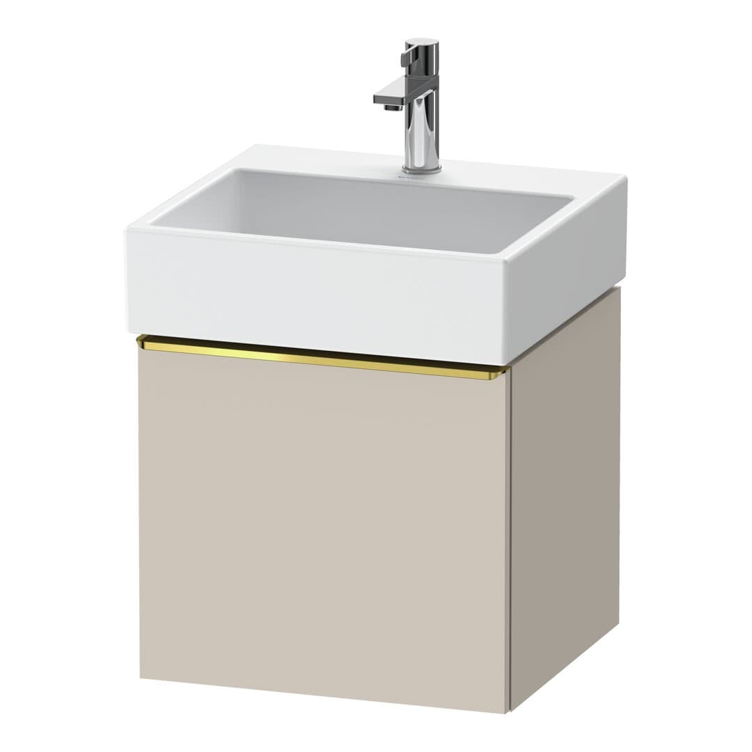 Duravit D-Neo – Έπιπλο Νιπτήρα – 484 mm, 1 συρτάρι, νιπτήρας κέντρο, 484 x 442 x 440 mm, Gold Polished – Taupe Matt, Decor (DE4270034910000)
