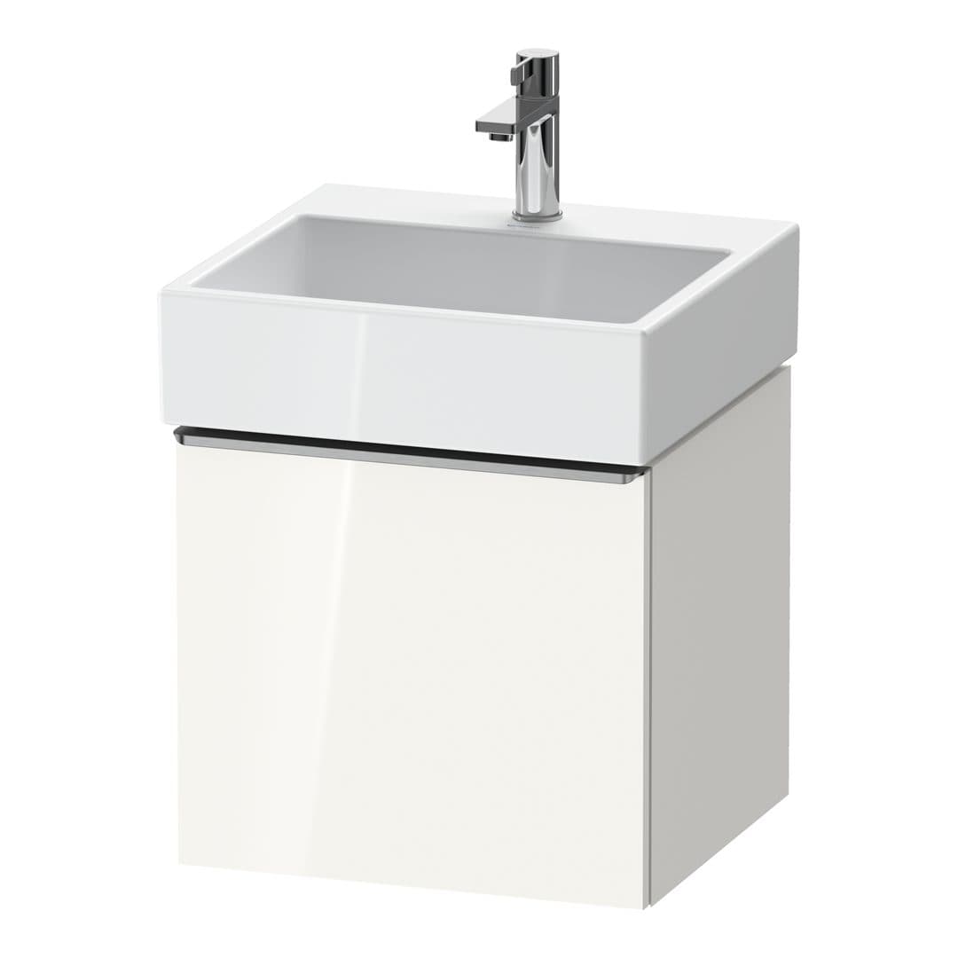 Duravit D-Neo – Έπιπλο Νιπτήρα – 484 mm, 1 συρτάρι, νιπτήρας κέντρο, 484 x 442 x 440 mm, Stainless steel Brushed – White High Gloss, Decor (DE4270070220000)