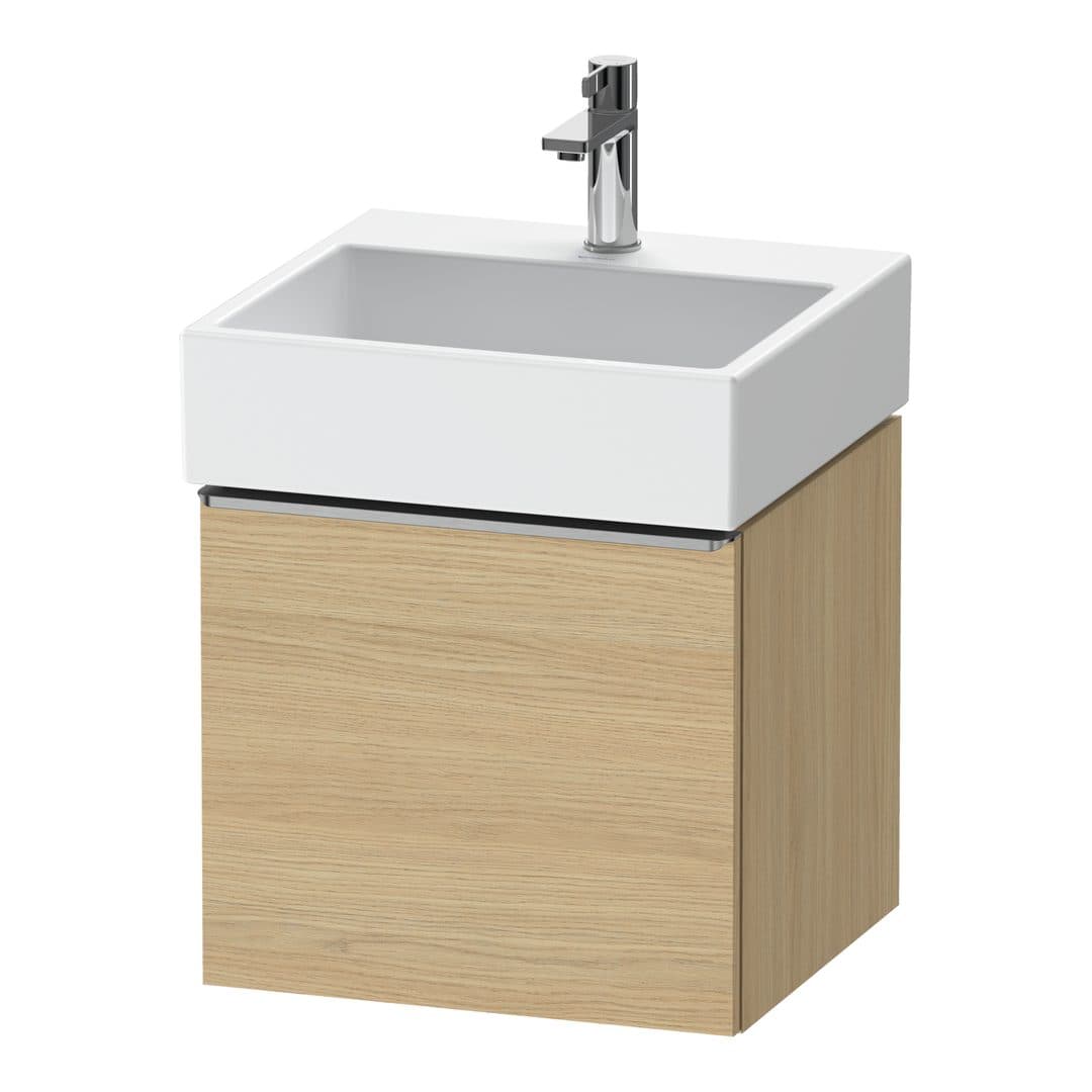Duravit D-Neo – Έπιπλο Νιπτήρα – 484 mm, 1 συρτάρι, νιπτήρας κέντρο, 484 x 442 x 440 mm, Stainless steel Brushed – Natural oak, Decor (DE4270070300000)