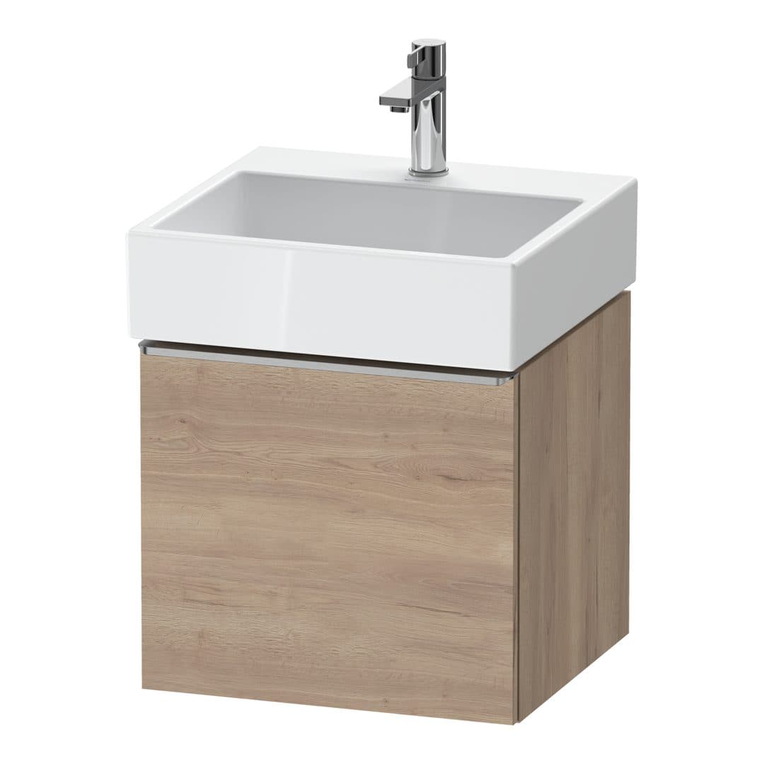 Duravit D-Neo – Έπιπλο Νιπτήρα – 484 mm, 1 συρτάρι, νιπτήρας κέντρο, 484 x 442 x 440 mm, Stainless steel Brushed – Marbled Oak Matt, Decor (DE4270070550000)