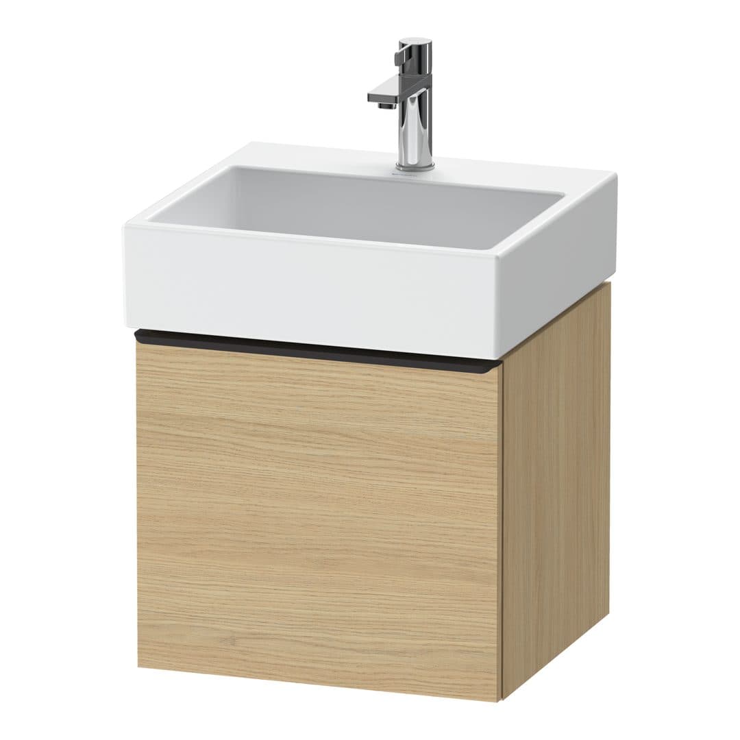 Duravit D-Neo – Έπιπλο Νιπτήρα – 484 mm, 1 συρτάρι, νιπτήρας κέντρο, 484 x 442 x 440 mm, Diamond black Matt – Natural oak, Decor (DE42700BD300000)