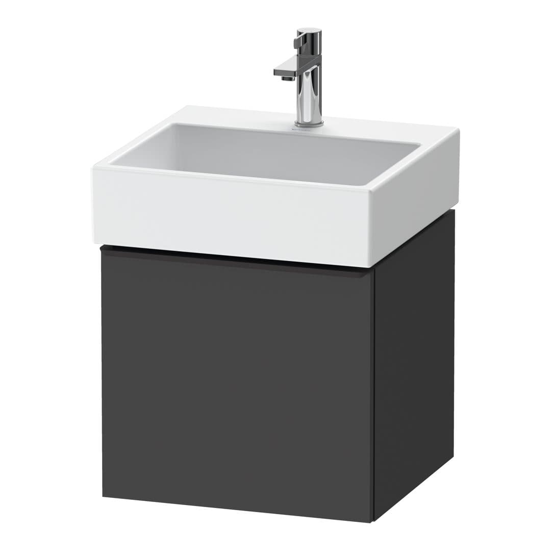 Duravit D-Neo – Έπιπλο Νιπτήρα – 484 mm, 1 συρτάρι, νιπτήρας κέντρο, 484 x 442 x 440 mm, Diamond black Matt – Graphite Matt, Decor (DE42700BD490000)
