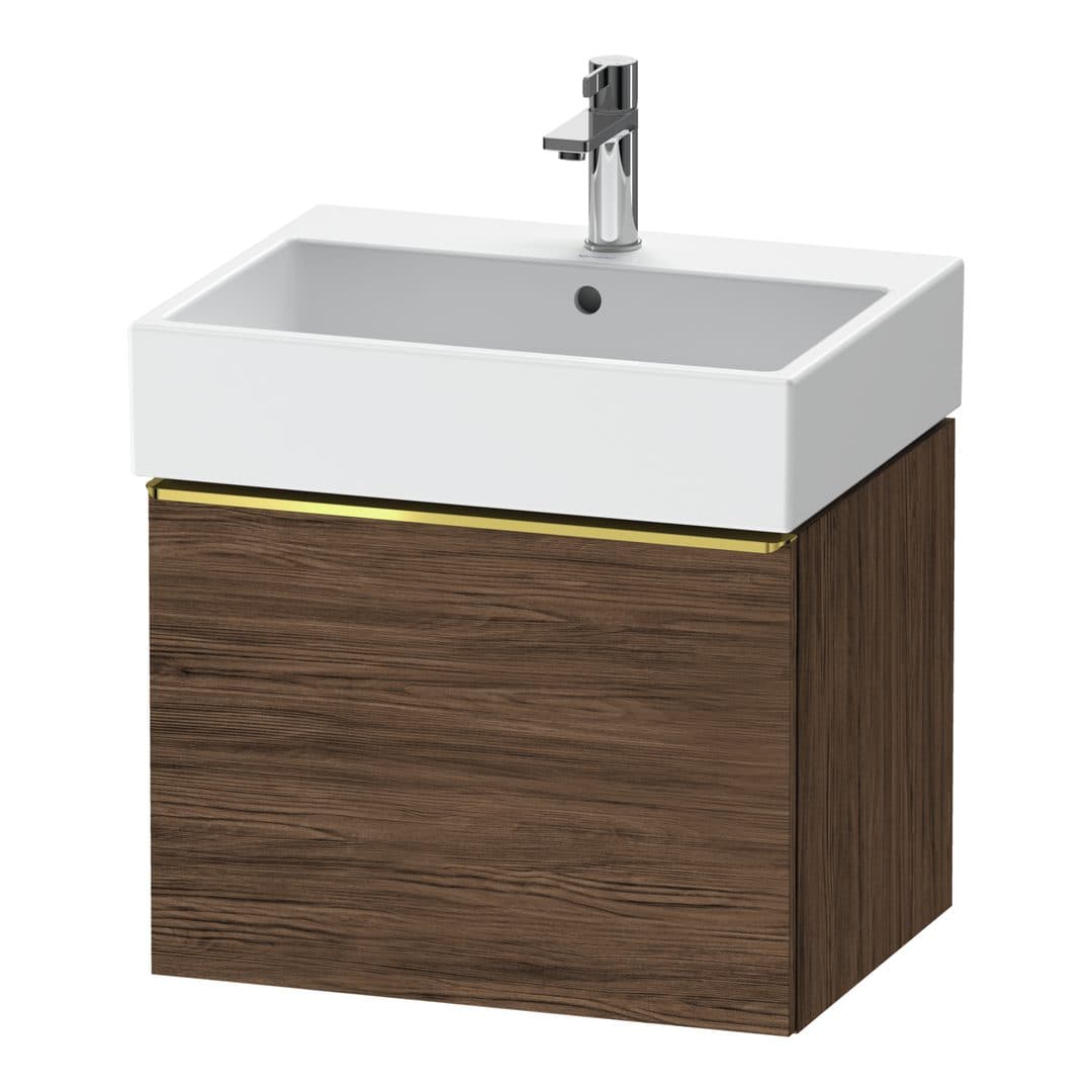 Duravit D-Neo – Έπιπλο Νιπτήρα – 584 mm, 1 συρτάρι, νιπτήρας κέντρο, 584 x 442 x 440 mm, Gold Polished – Walnut dark Matt, Decor (DE4271034210000)