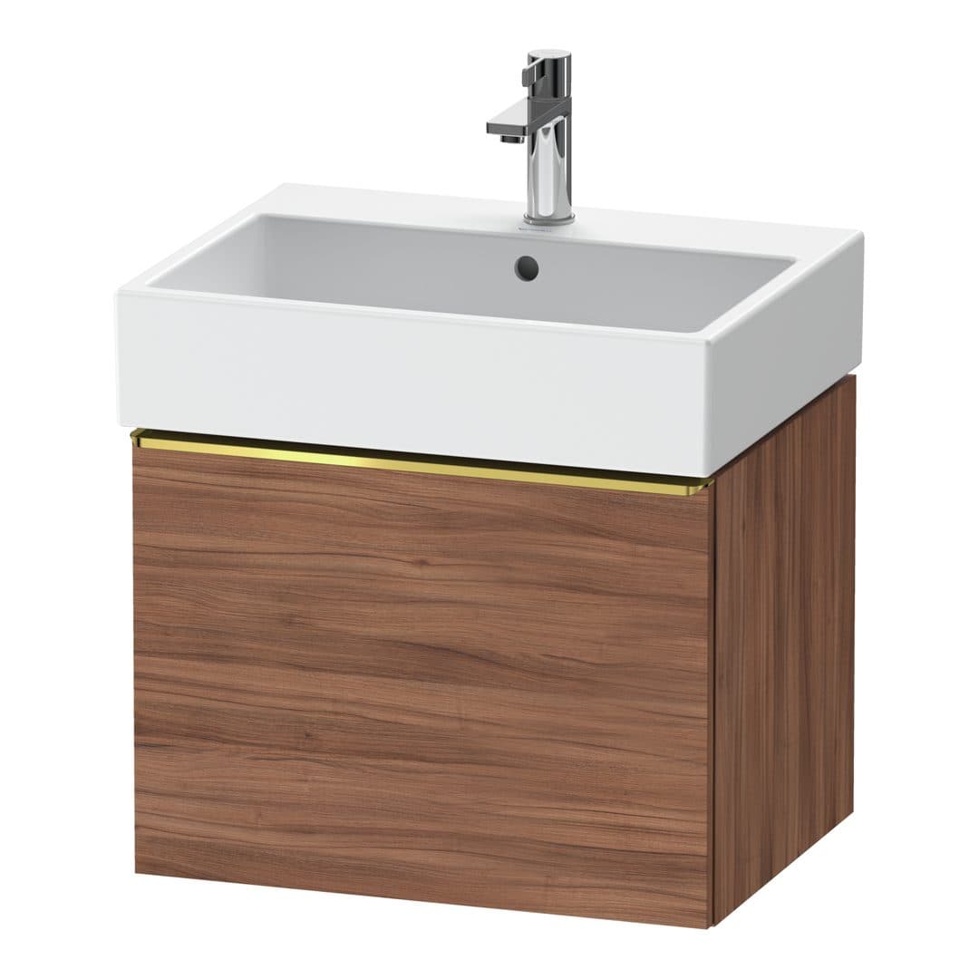 Duravit D-Neo – Έπιπλο Νιπτήρα – 584 mm, 1 συρτάρι, νιπτήρας κέντρο, 584 x 442 x 440 mm, Gold Polished – Walnut Matt, Decor (DE4271034790000)