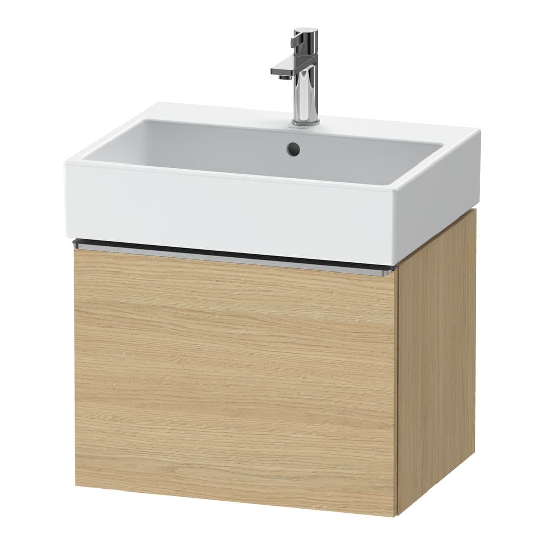 Duravit D-Neo – Έπιπλο Νιπτήρα – 584 mm, 1 συρτάρι, νιπτήρας κέντρο, 584 x 442 x 440 mm, Stainless steel Brushed – Natural oak, Decor (DE4271070300000)