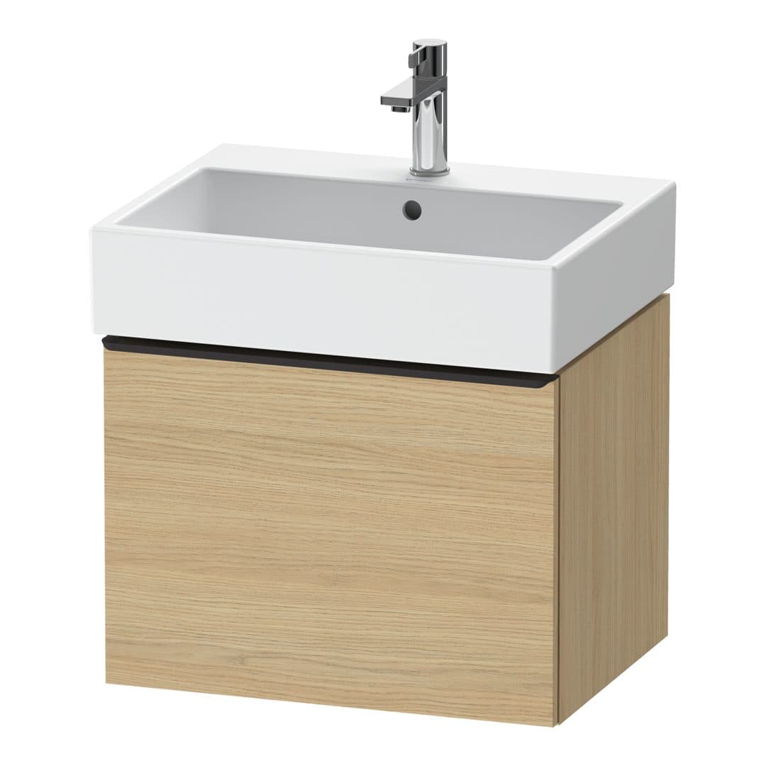 Duravit D-Neo – Έπιπλο Νιπτήρα – 584 mm, 1 συρτάρι, νιπτήρας κέντρο, 584 x 442 x 440 mm, Diamond black Matt – Natural oak, Decor (DE42710BD300000)