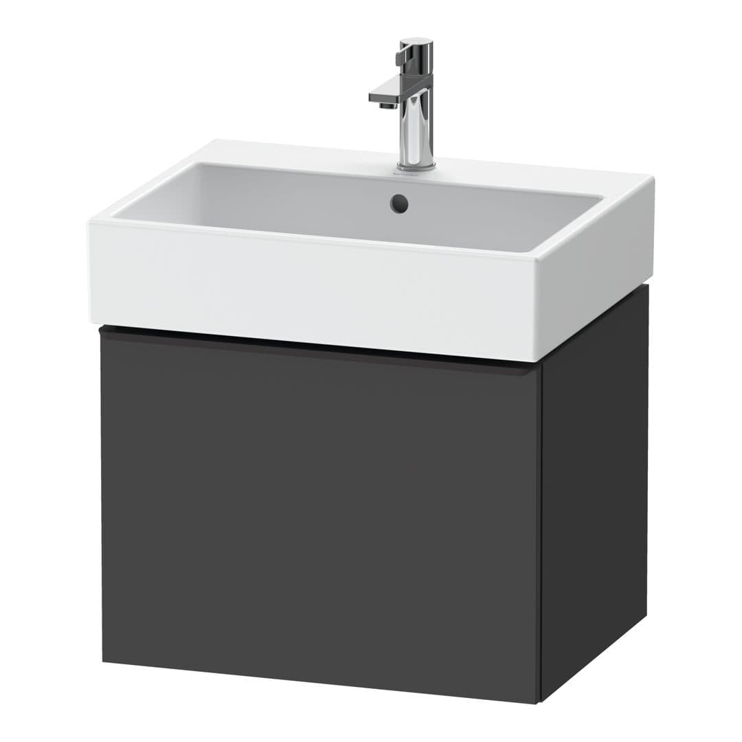 Duravit D-Neo – Έπιπλο Νιπτήρα – 584 mm, 1 συρτάρι, νιπτήρας κέντρο, 584 x 442 x 440 mm, Diamond black Matt – Graphite Matt, Decor (DE42710BD490000)