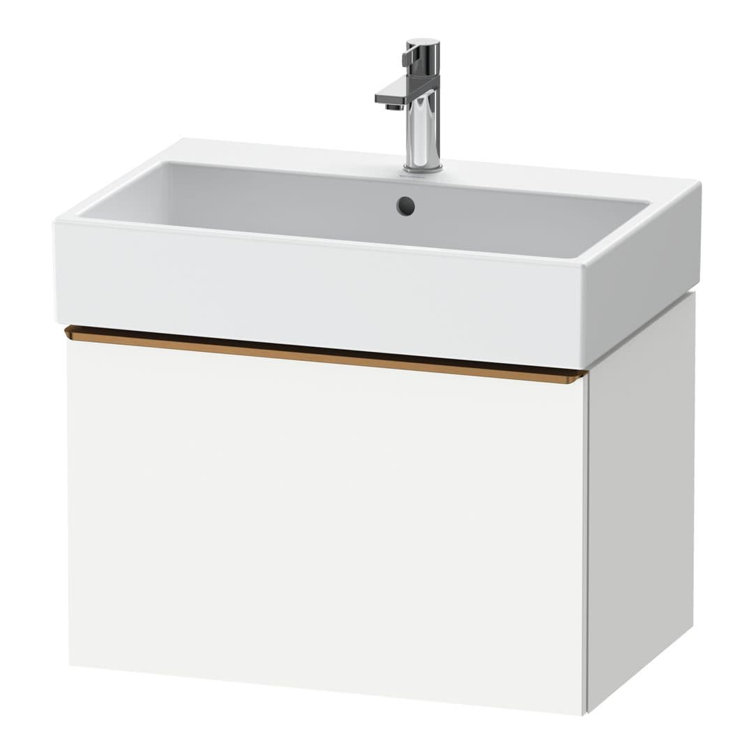 Duravit D-Neo – Έπιπλο Νιπτήρα – 684 mm, 1 συρτάρι, νιπτήρας κέντρο, Bronze Brushed – White Matt, Decor (DE4272004180000)