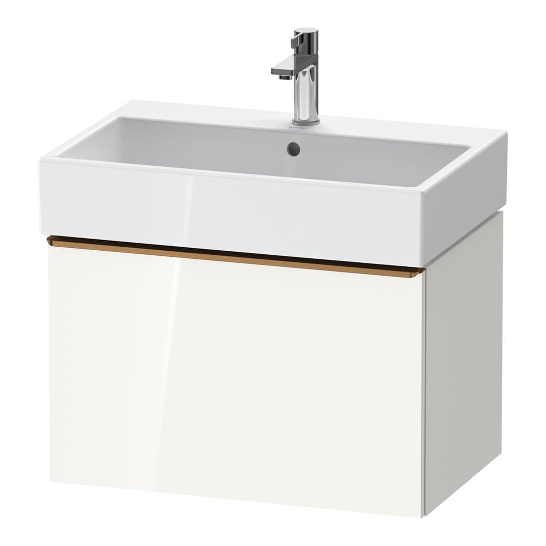 Duravit D-Neo – Έπιπλο Νιπτήρα – 684 mm, 1 συρτάρι, νιπτήρας κέντρο, Bronze Brushed – White High Gloss, Decor (DE4272004220000)