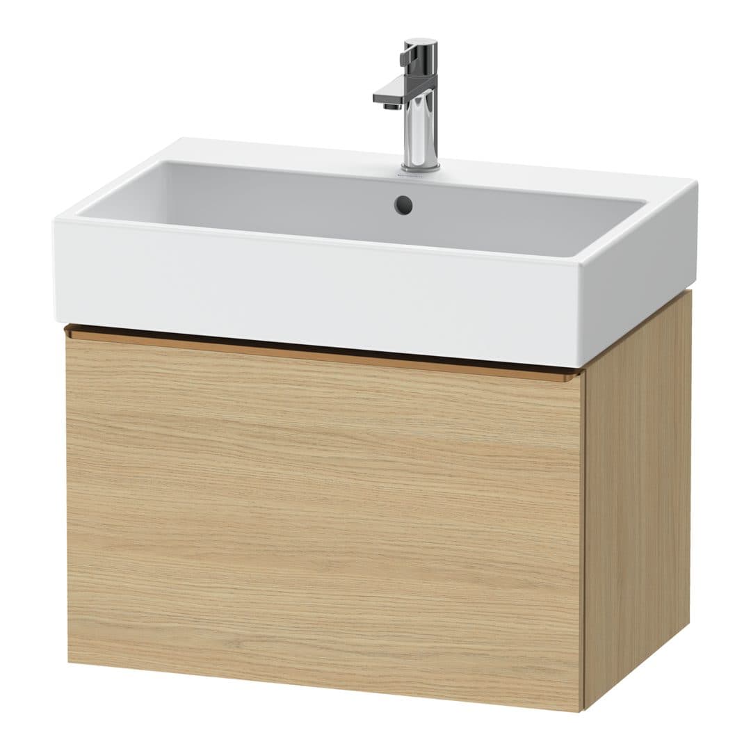 Duravit D-Neo – Έπιπλο Νιπτήρα – 684 mm, 1 συρτάρι, νιπτήρας κέντρο, Bronze Brushed – Natural oak, Decor (DE4272004300000)