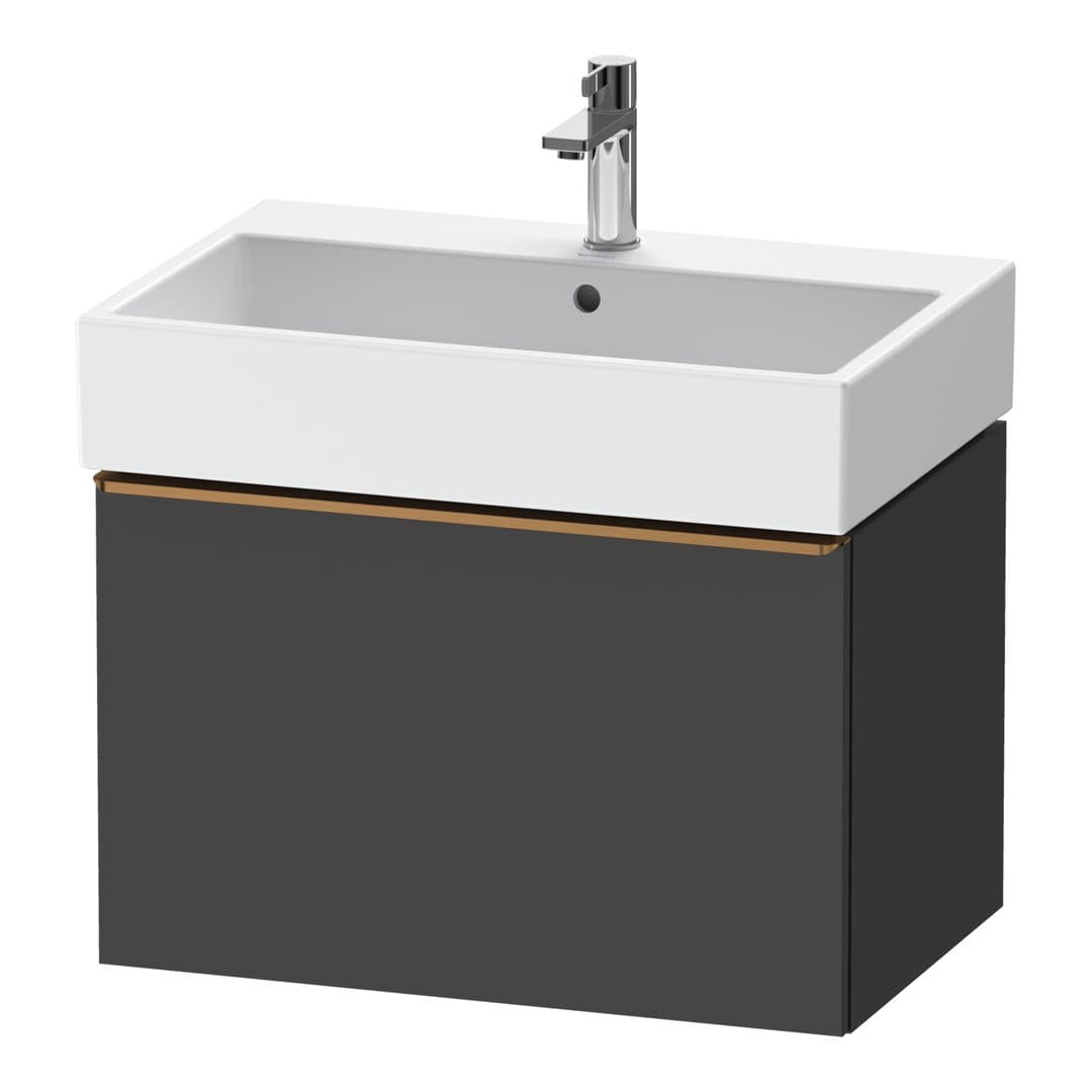 Duravit D-Neo – Έπιπλο Νιπτήρα – 684 mm, 1 συρτάρι, νιπτήρας κέντρο, Bronze Brushed – Graphite Matt, Decor (DE4272004490000)