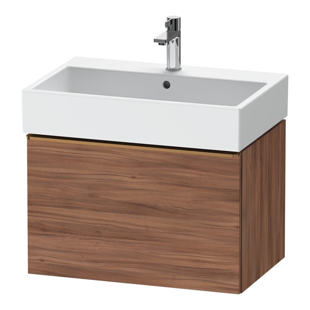 Duravit D-Neo – Έπιπλο Νιπτήρα – 684 mm, 1 συρτάρι, νιπτήρας κέντρο, Bronze Brushed – Walnut Matt, Decor (DE4272004790000)