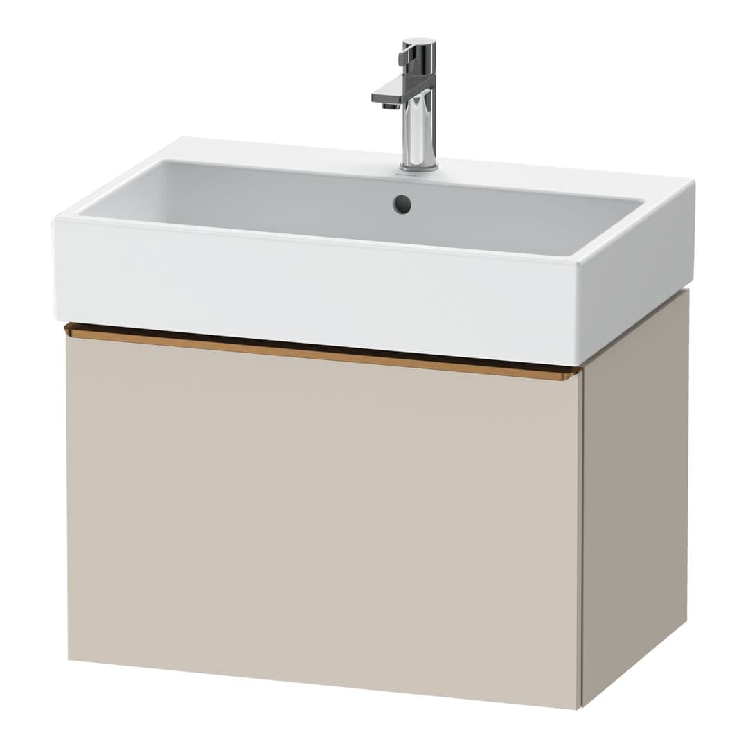 Duravit D-Neo – Έπιπλο Νιπτήρα – 684 mm, 1 συρτάρι, νιπτήρας κέντρο, Bronze Brushed – Taupe Matt, Decor (DE4272004910000)