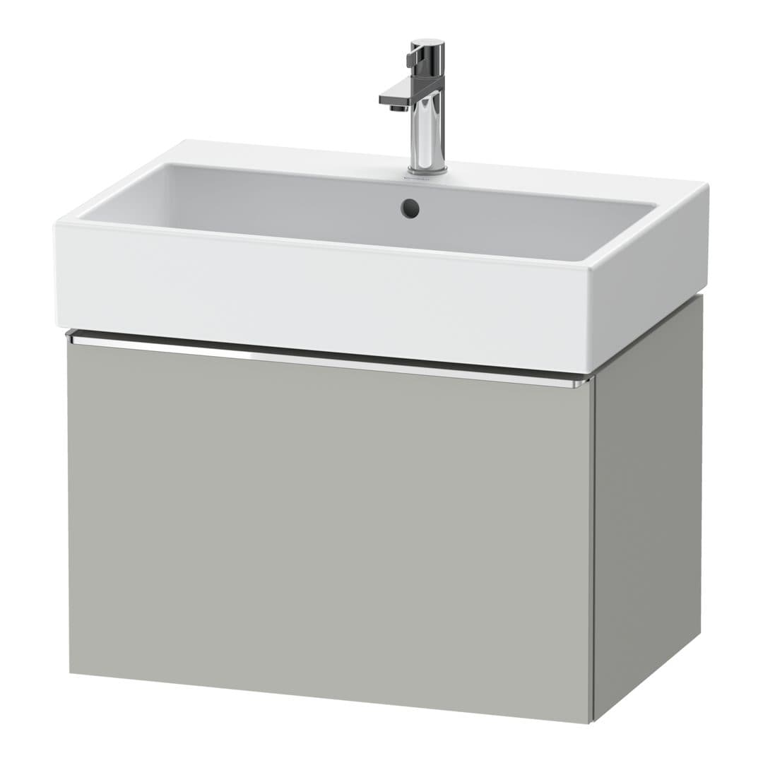 Duravit D-Neo – Έπιπλο Νιπτήρα – 684 mm, 1 συρτάρι, νιπτήρας κέντρο, Chrome High Gloss – Concrete grey Matt, Decor (DE4272010070000)