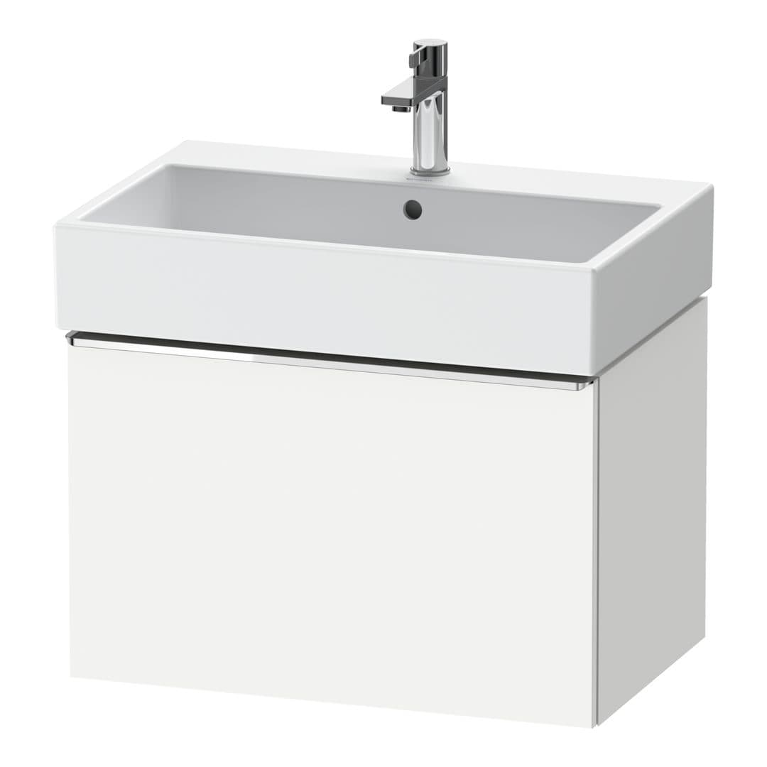 Duravit D-Neo – Έπιπλο Νιπτήρα – 684 mm, 1 συρτάρι, νιπτήρας κέντρο, Chrome High Gloss – White Matt, Decor (DE4272010180000)