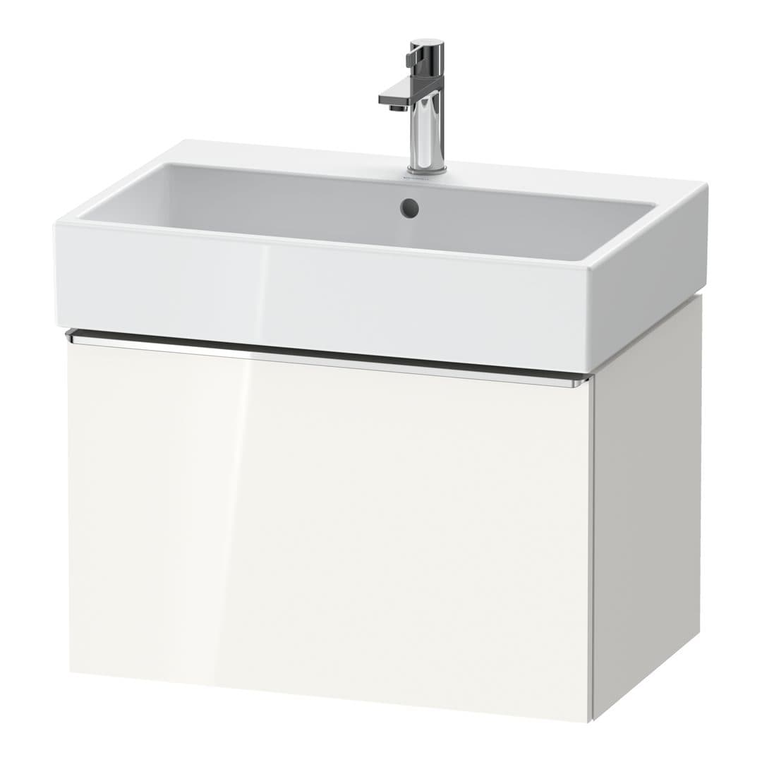 Duravit D-Neo – Έπιπλο Νιπτήρα – 684 mm, 1 συρτάρι, νιπτήρας κέντρο, Chrome High Gloss – White High Gloss, Decor (DE4272010220000)