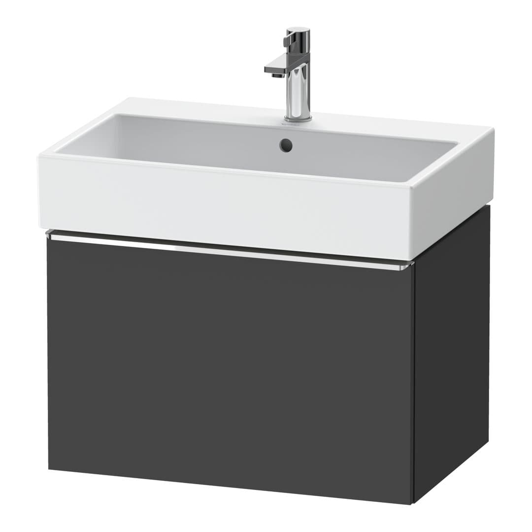 Duravit D-Neo – Έπιπλο Νιπτήρα – 684 mm, 1 συρτάρι, νιπτήρας κέντρο, Chrome High Gloss – Graphite Matt, Decor (DE4272010490000)