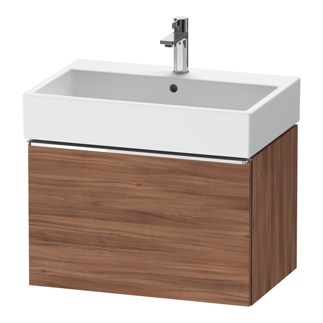 Duravit D-Neo – Έπιπλο Νιπτήρα – 684 mm, 1 συρτάρι, νιπτήρας κέντρο, Chrome High Gloss – Walnut Matt, Decor (DE4272010790000)
