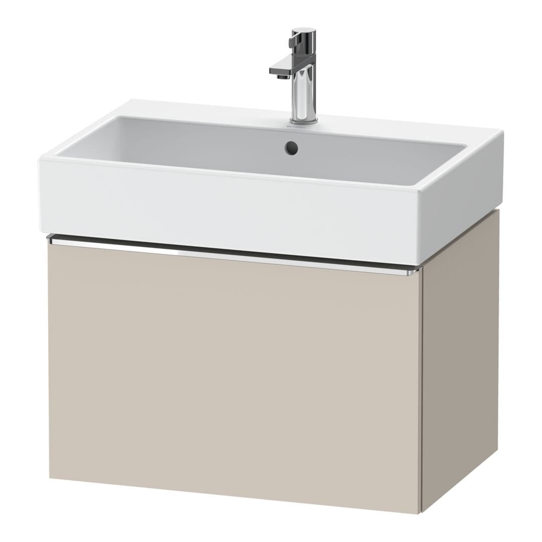 Duravit D-Neo – Έπιπλο Νιπτήρα – 684 mm, 1 συρτάρι, νιπτήρας κέντρο, Chrome High Gloss – Taupe Matt, Decor (DE4272010910000)